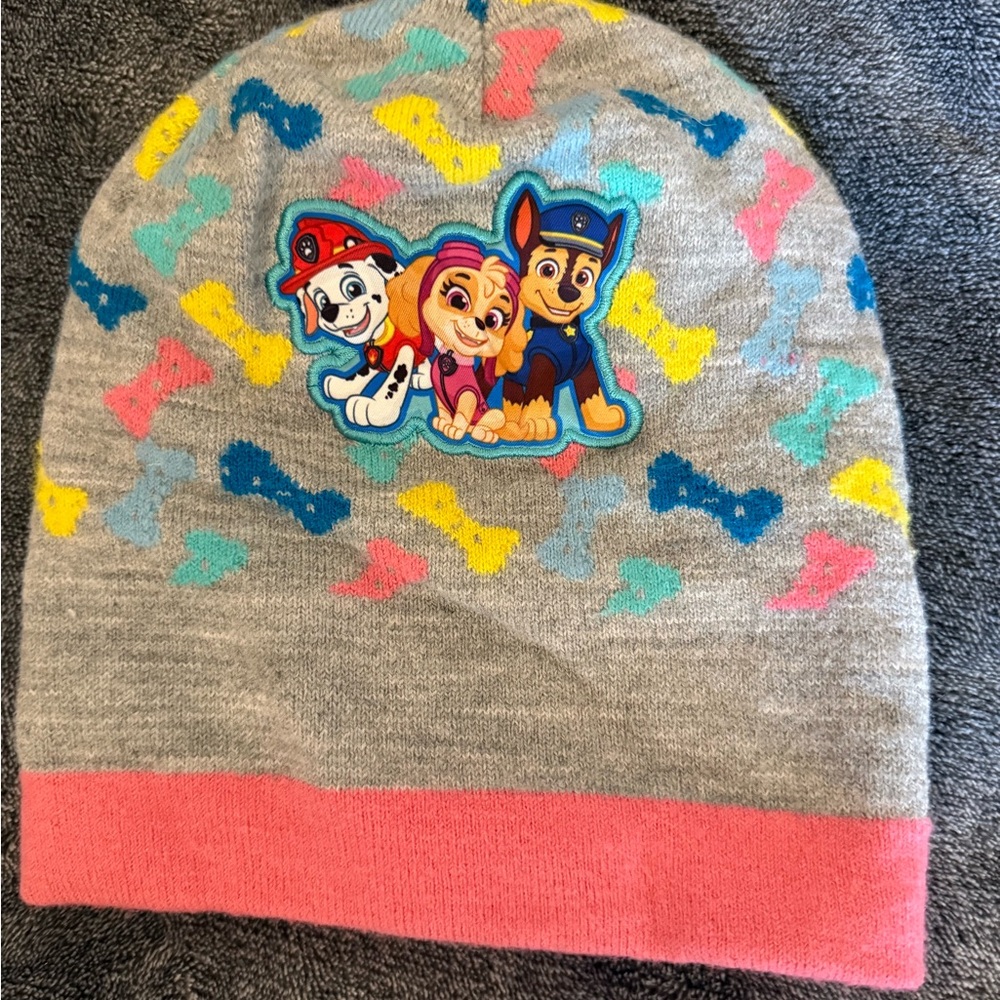 Gray and Pink Paw Patrol Beanie